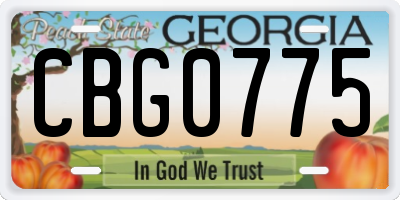 GA license plate CBG0775