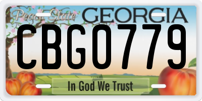 GA license plate CBG0779