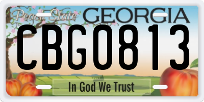 GA license plate CBG0813