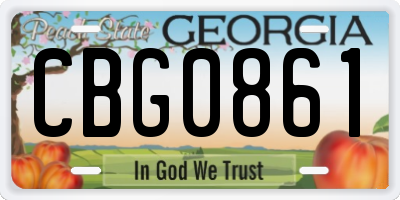 GA license plate CBG0861