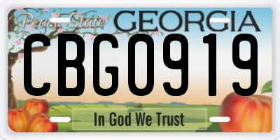 GA license plate CBG0919