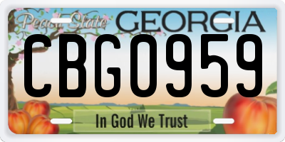 GA license plate CBG0959