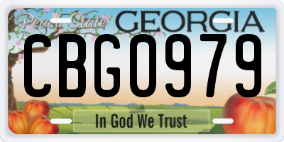 GA license plate CBG0979