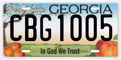 GA license plate CBG1005