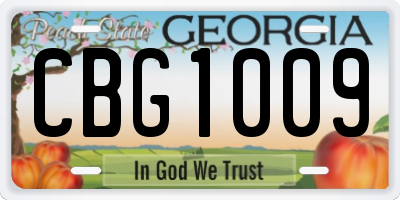 GA license plate CBG1009