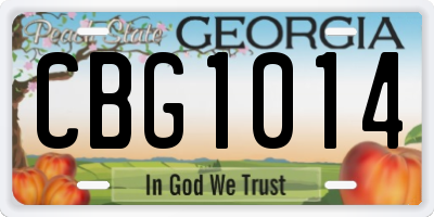 GA license plate CBG1014