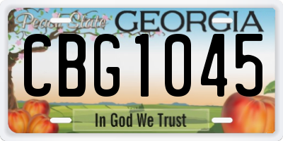 GA license plate CBG1045