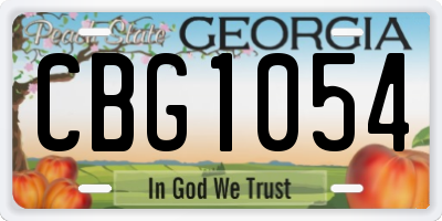 GA license plate CBG1054