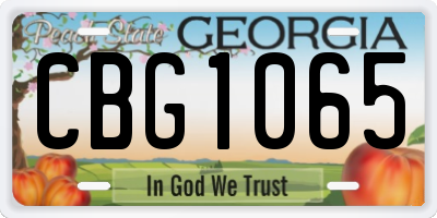GA license plate CBG1065