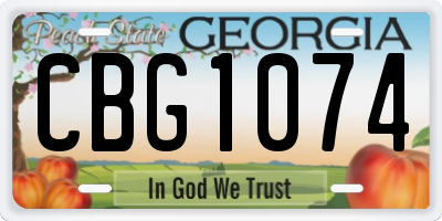 GA license plate CBG1074