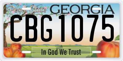 GA license plate CBG1075