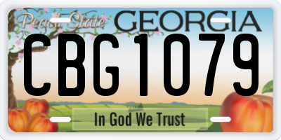 GA license plate CBG1079