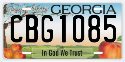 GA license plate CBG1085