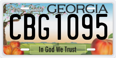 GA license plate CBG1095