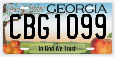 GA license plate CBG1099
