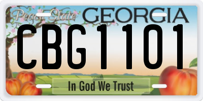GA license plate CBG1101