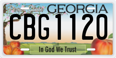 GA license plate CBG1120