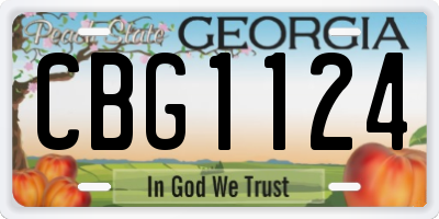 GA license plate CBG1124