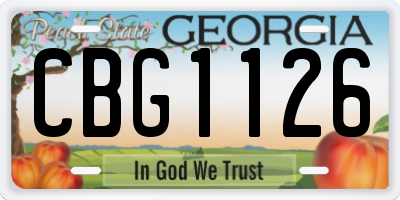 GA license plate CBG1126