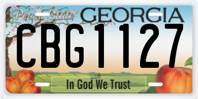 GA license plate CBG1127