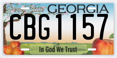 GA license plate CBG1157