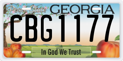 GA license plate CBG1177