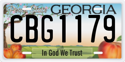 GA license plate CBG1179