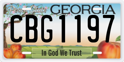 GA license plate CBG1197