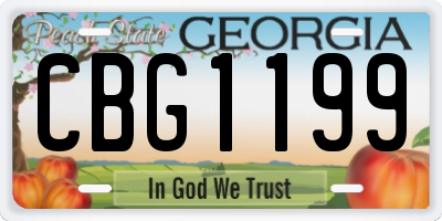 GA license plate CBG1199