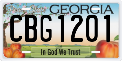 GA license plate CBG1201