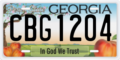 GA license plate CBG1204