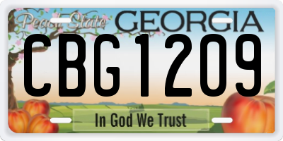 GA license plate CBG1209