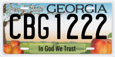 GA license plate CBG1222