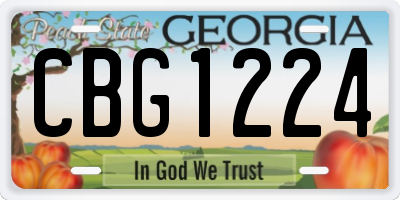 GA license plate CBG1224