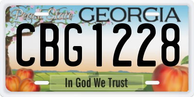 GA license plate CBG1228