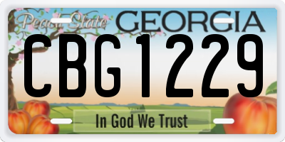 GA license plate CBG1229