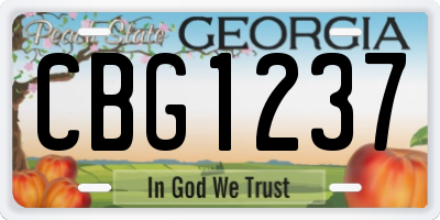 GA license plate CBG1237