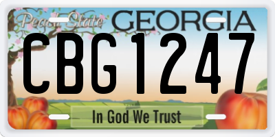 GA license plate CBG1247