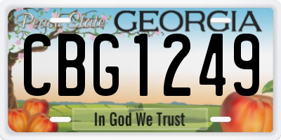 GA license plate CBG1249