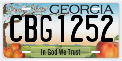 GA license plate CBG1252