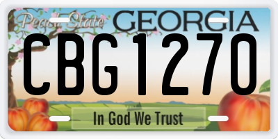 GA license plate CBG1270