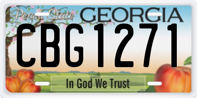 GA license plate CBG1271