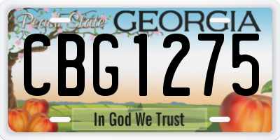 GA license plate CBG1275