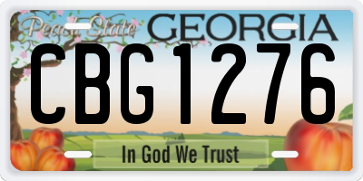 GA license plate CBG1276