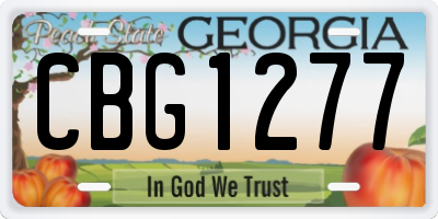 GA license plate CBG1277