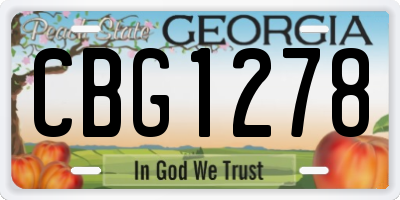 GA license plate CBG1278