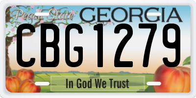 GA license plate CBG1279
