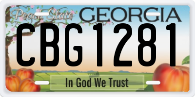 GA license plate CBG1281