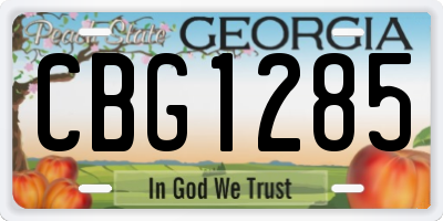 GA license plate CBG1285
