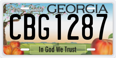 GA license plate CBG1287